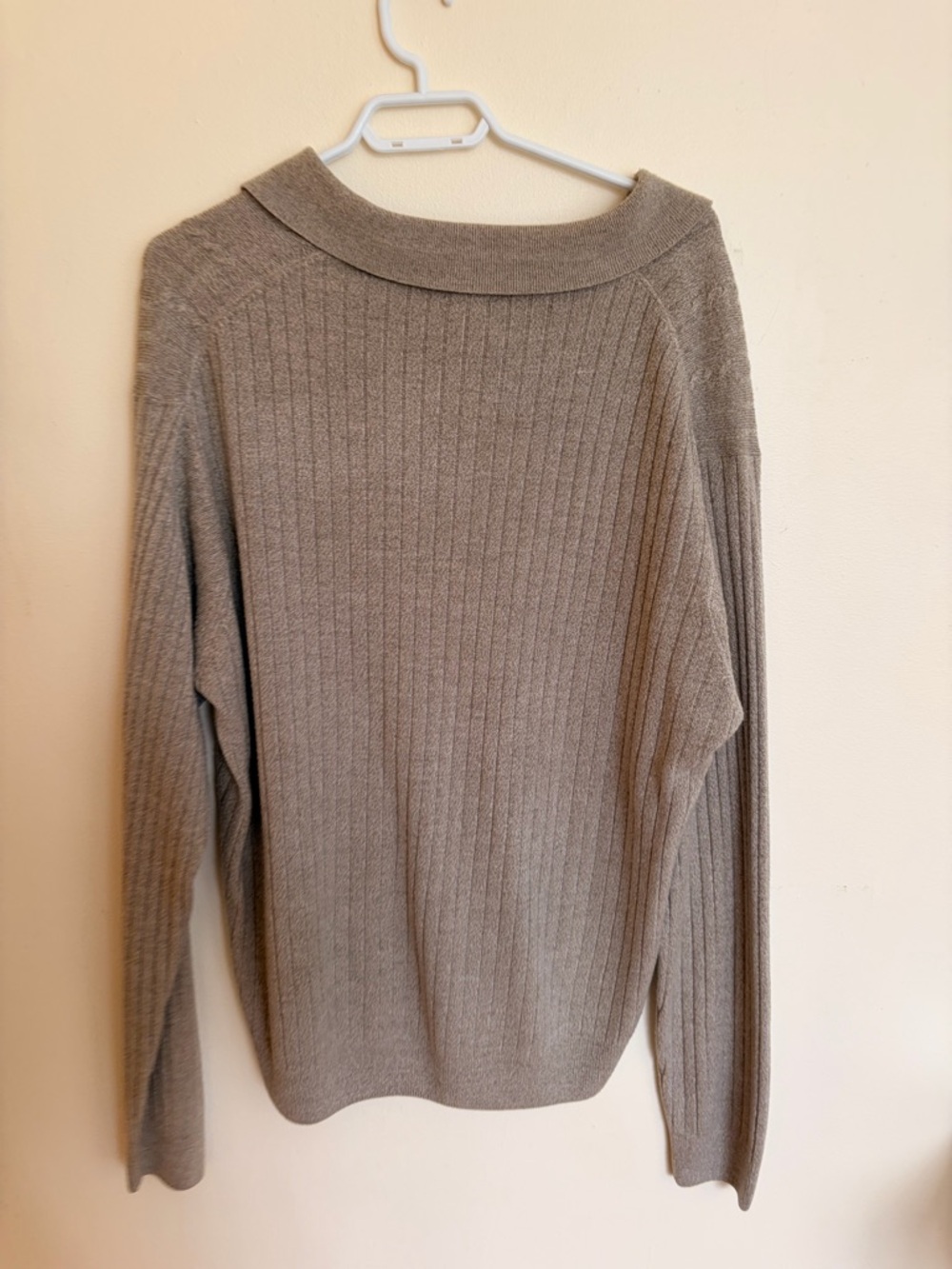 Taupe Ribbed Polo-Neck Sweater - Picture 3 of 3